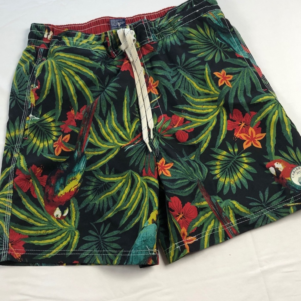 Caribbean Joe graphic‎ print swim trunks Large